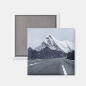Aimant Asphalt Road devant Snow Mountain (Recto/Verso)