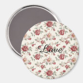 Aimant Assez Chic Rouge Crème Floral (Recto/Verso)