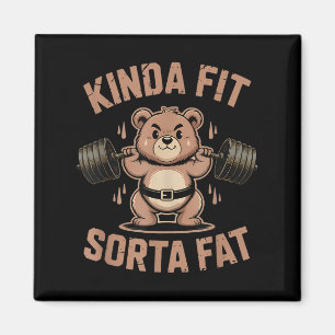 Aimant Assez en forme un peu gros - Ours de gym drôle d'h