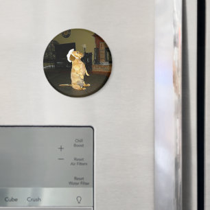 Aimant Assis jolie ou regarder la TV Dachshund