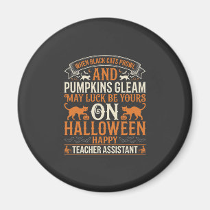 Aimant Assistant de professeur Halloween chats noirs et c