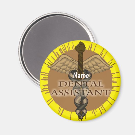 Aimant Assistant dentaire Caduceus (Recto/Verso)