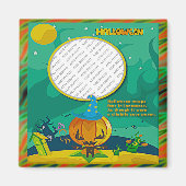 Aimant Assistant Halloween Jack o' Lantern Ajouter cadre  (Devant)