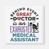 Aimant Assistant Médicale Exhausted Funny Appréciation (Devant)