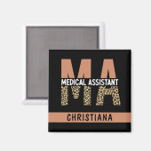 Aimant Assistant Médicale MA personnalisé Empreinte de lé (Recto/Verso)