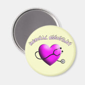 Aimant Assistant Médicale PINK HEART Design Cadeaux (Recto/Verso)