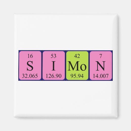 Aimant Assistant Nom de table périodique Simon (Devant)