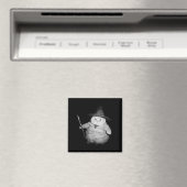 Aimant Assistant vintage Chat Bizarre drôle Halloween Cha (In Situ (Lave-vaisselle))