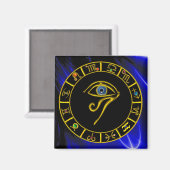 Aimant ASTRAL HORUS OEIL, BLUE TALISMAN Astrologie Graphi (Recto/Verso)