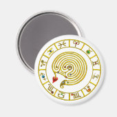 Aimant ASTRAL LABYRINTH GOLD ZODIAC CHART Astrologie (Recto/Verso)