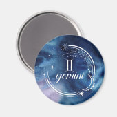Aimant Astrologie aquarelle - Gemini (Recto/Verso)
