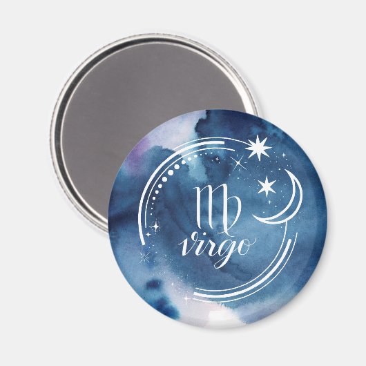 Aimant Astrologie de l'aquarelle - Virgo (Recto/Verso)