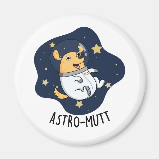 Aimant Astromutt Funny Chien Astronaut Pun (Devant)