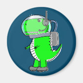 Aimant Astronaut mignon et en colère T-Rex Dinosaur (Devant)