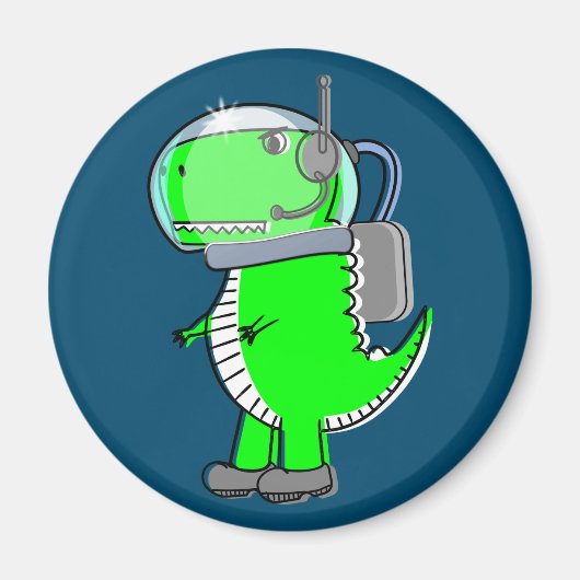 Aimant Astronaut mignon et en colère T-Rex Dinosaur (Devant)
