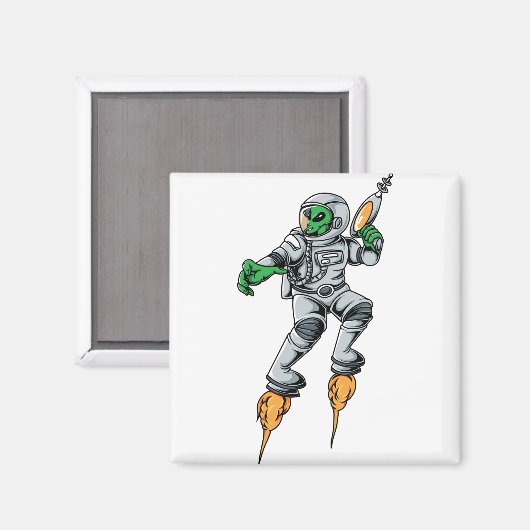 Aimant Astronaute Alien Sci-Fi Espace Ufo (Recto/Verso)