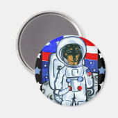 Aimant Astronaute dachshund (Recto/Verso)