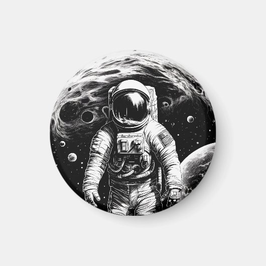 Aimant Astronaute dans l'espace (Devant)