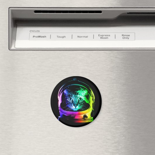 Aimant astronaute de chat coloré (In Situ (Lave-vaisselle))