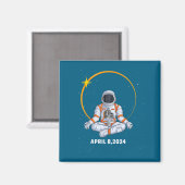 Aimant Astronaute de l'éclipse solaire des femmes (Recto/Verso)