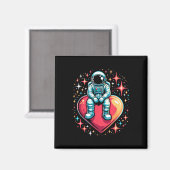 Aimant Astronaute de l'espace cœur Lloon Saint-Valentin S (Recto/Verso)