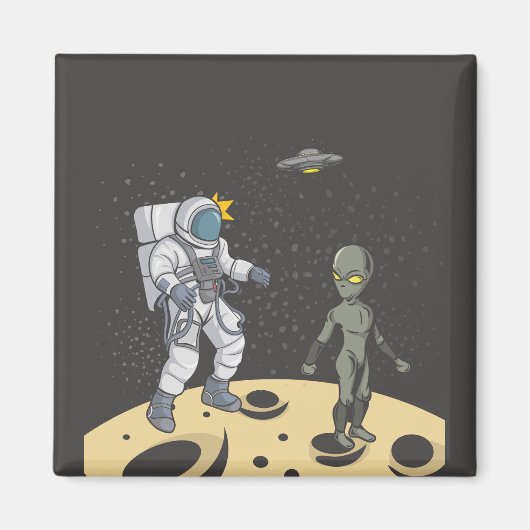 Aimant Astronaute et alien (Devant)