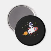 Aimant Astronaute sur fusée (Recto/Verso)