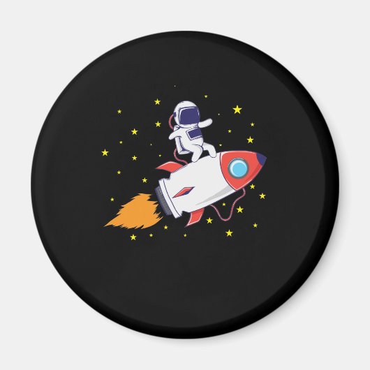 Aimant Astronaute sur fusée (Devant)