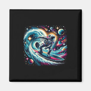 Aimant Astronaute Surfeur de Galaxie Cool Sur le Surf