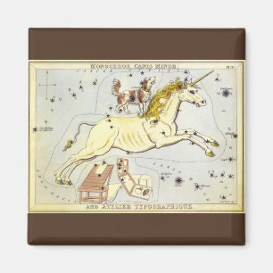 Aimant Astronomie vintage, Monoceros Unicorn Constellatio
