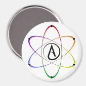 Aimant Atheist Atom Symbol Rainbow (Recto/Verso)