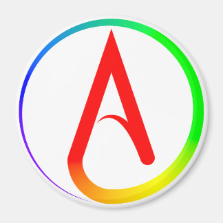 Aimant Atheist Symbol Rainbow