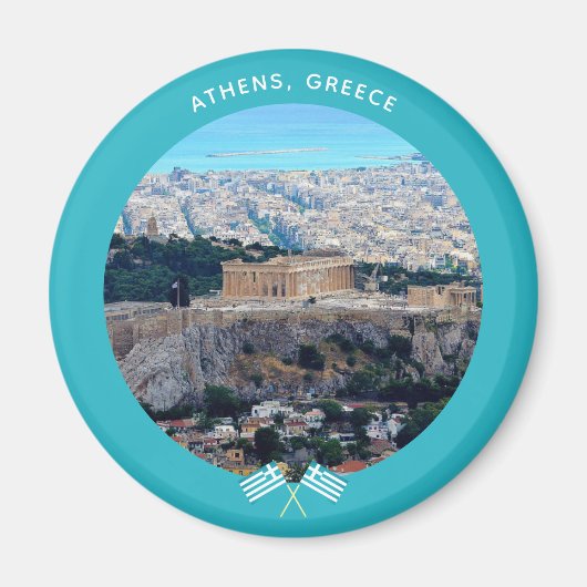 Aimant Athènes, Grèce (Acropole et mer) (Devant)