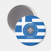 Aimant Athènes, Grèce Emblème & Drapeau (Recto/Verso)