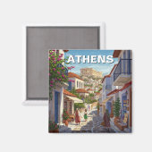 Aimant Athènes Grèce Plaka Voyage (Recto/Verso)