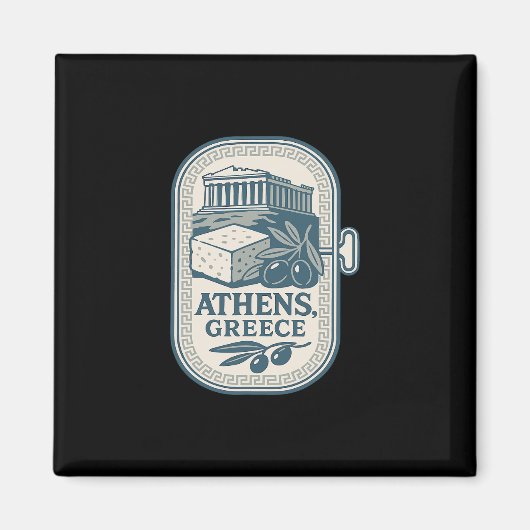 Aimant Athènes Grèce Souvenir Fromage Grec Et Conception (Devant)