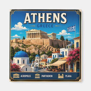 Aimant 🧲 Athènes Grèce Voyage Mémoire Pour Photos de Vac