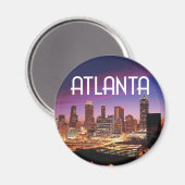 Aimant Atlanta, Géorgie City skyline la nuit (Recto/Verso)