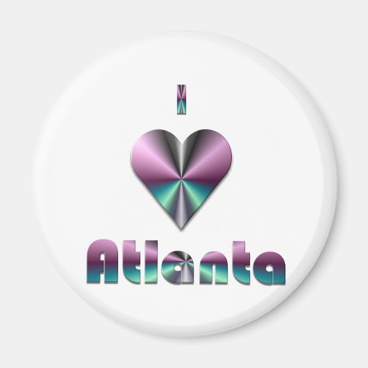 Aimant Atlanta — Purple & Turquoise (Devant)