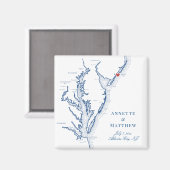 Aimant Atlantic City NJ Jersey Shore Map Mariage (Recto/Verso)