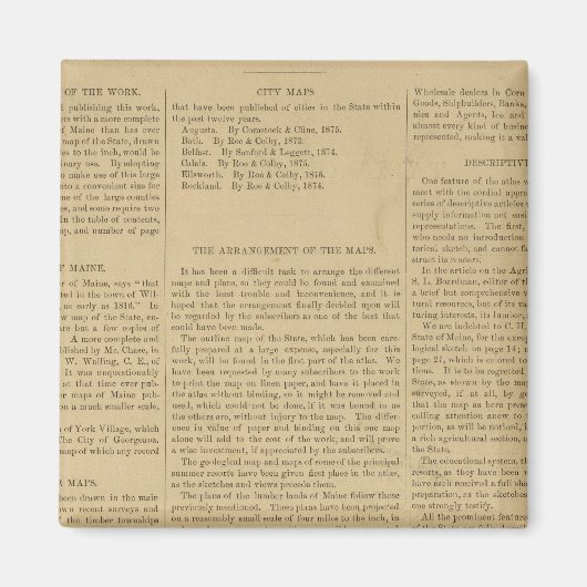 Aimant Atlas de préface de l'état du Maine (Devant)