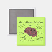 Aimant Atlas du cerveau d'un technicien en pharmacie (Recto/Verso)