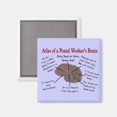 Aimant Atlas du cerveau d'un travailleur postal (Recto/Verso)