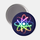 Aimant Atom brillant coloré (Recto/Verso)