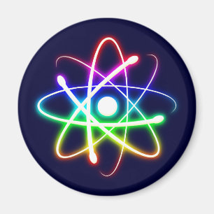Aimant Atom brillant coloré