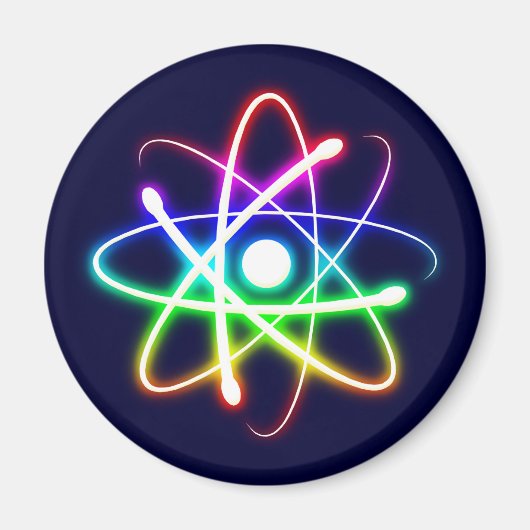 Aimant Atom brillant coloré (Devant)