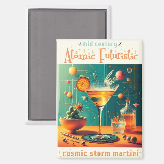 Aimant Atomic Futuristic Cosmic Storm Martini (Recto/Verso)