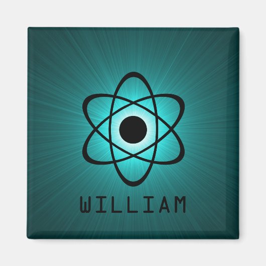 Aimant atomique Nerdy, Turquoise (Devant)