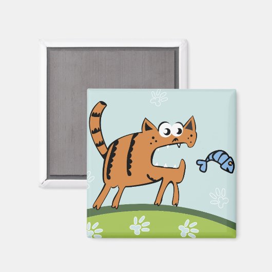 Aimant Attaquer le chat (Recto/Verso)