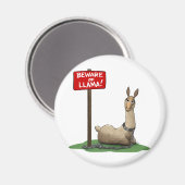 Aimant Attention à Lama ! (Recto/Verso)